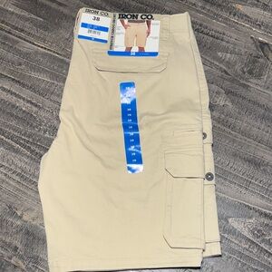 Men's Iron Co Comfort Waistband Cargo Shorts - Tan/Dune -Cargo Utility Shorts